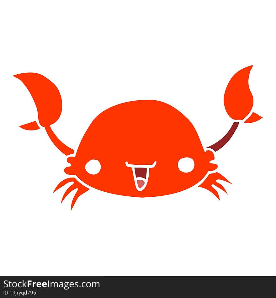 flat color style cartoon crab