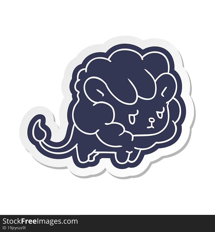 cartoon sticker kawaii cute lion cub