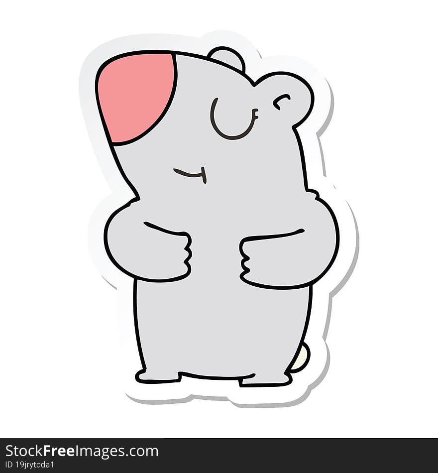 sticker of a quirky hand drawn cartoon bear