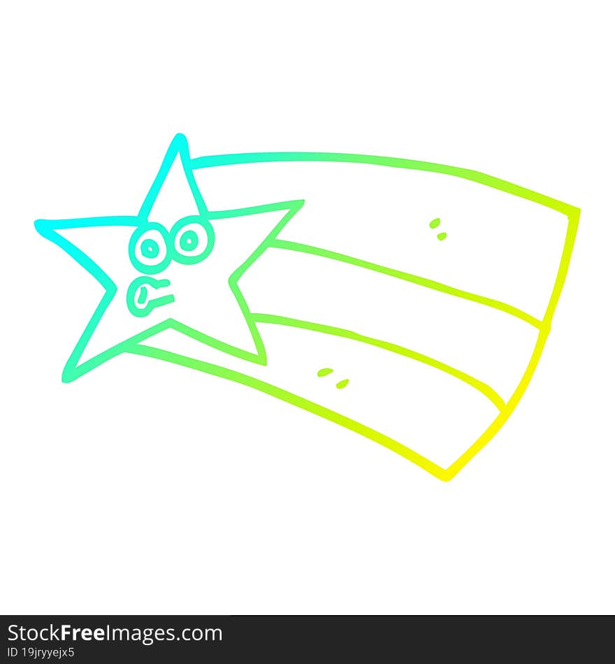 cold gradient line drawing cartoon shooting star