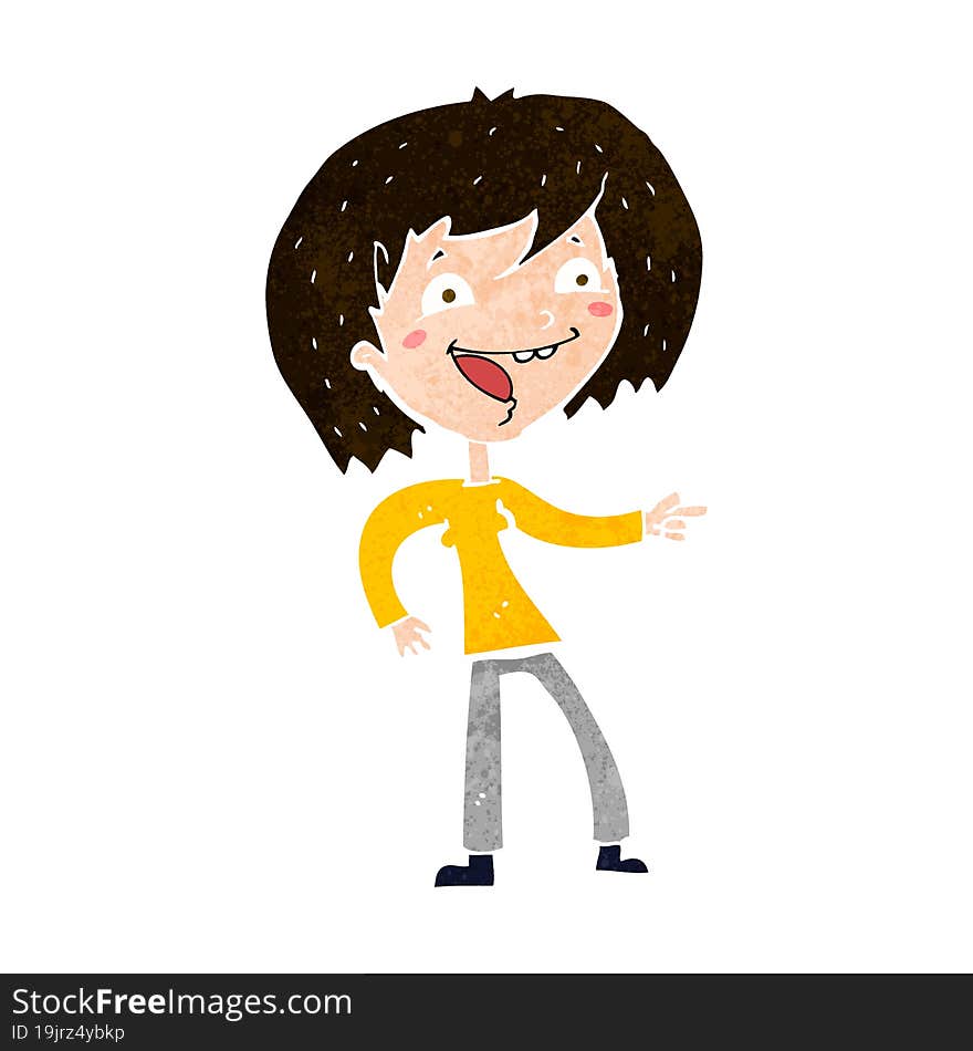 cartoon woman laughing and pointing