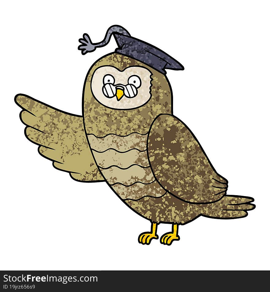 cartoon owl graduate. cartoon owl graduate