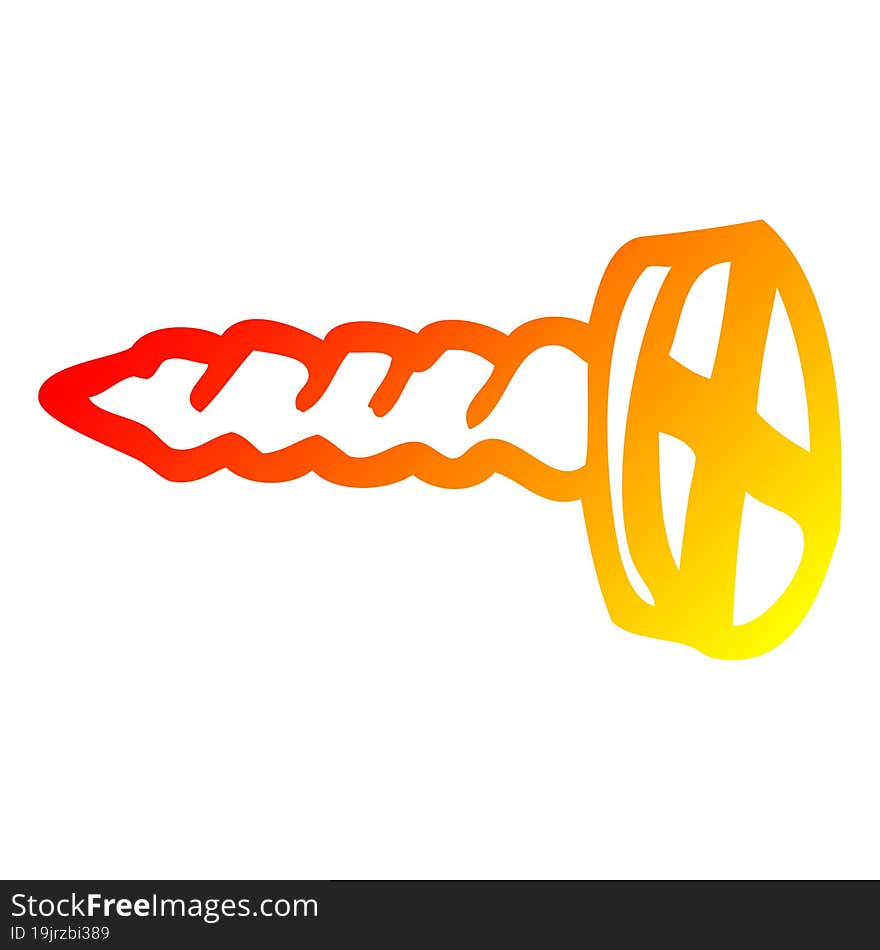 Warm Gradient Line Drawing Cartoon Old Brass Screw