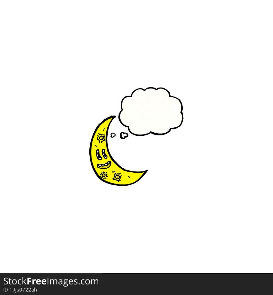 cartoon crescent moon