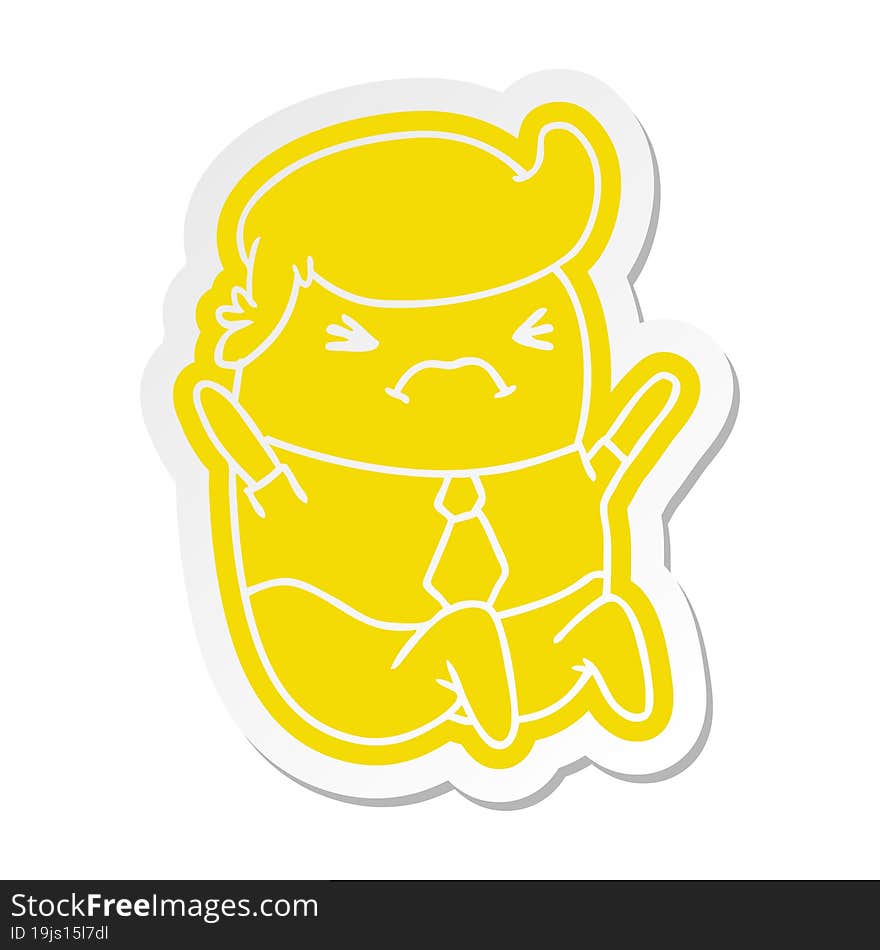 Cartoon Sticker Of A Kawaii Business Man