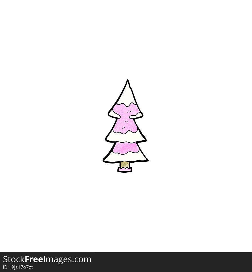 pink chirstmas tree cartoon