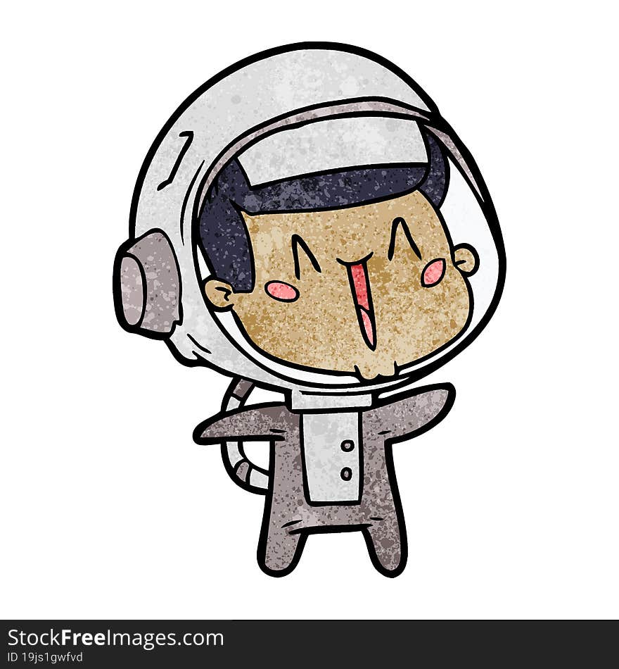 happy cartoon astronaut. happy cartoon astronaut