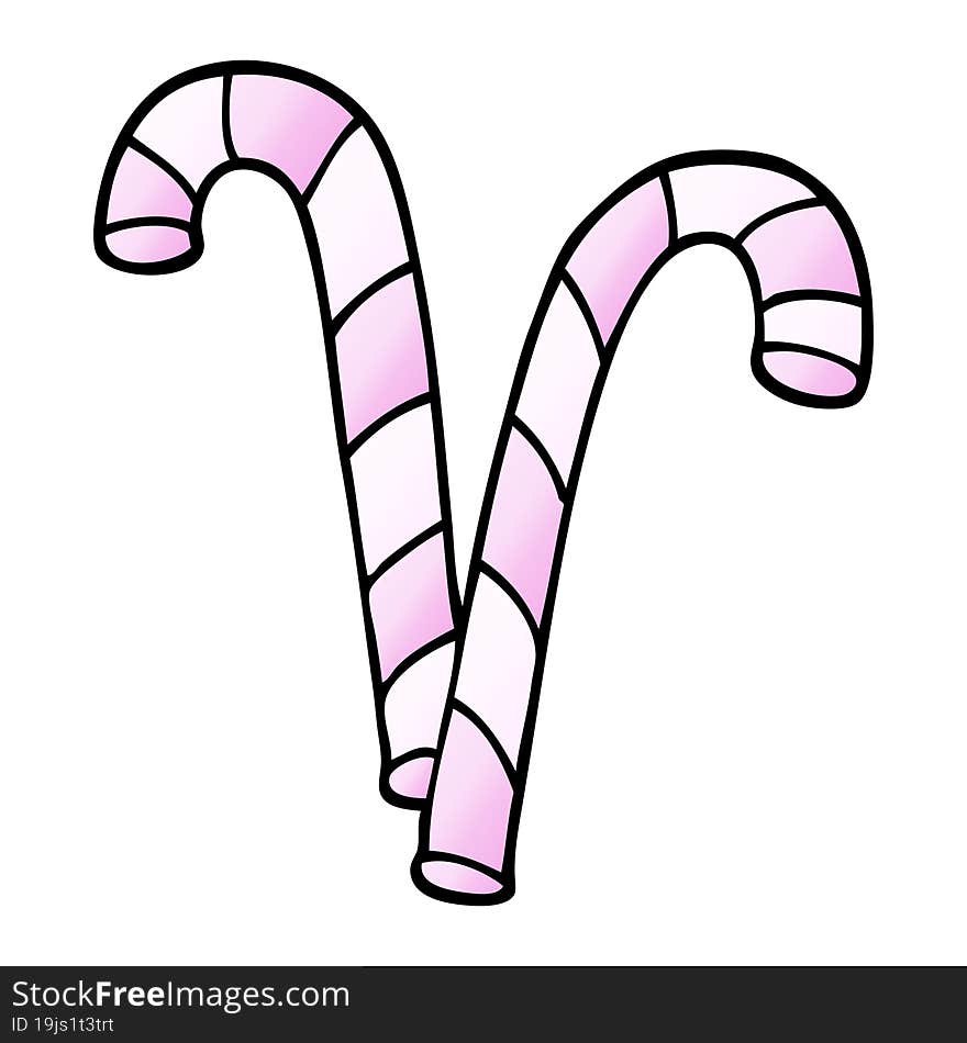 cartoon doodle pink candy cane