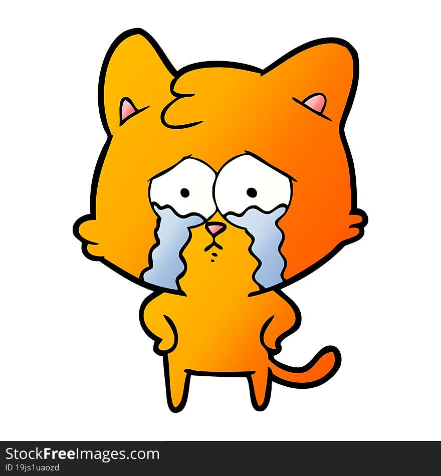 cartoon crying cat. cartoon crying cat