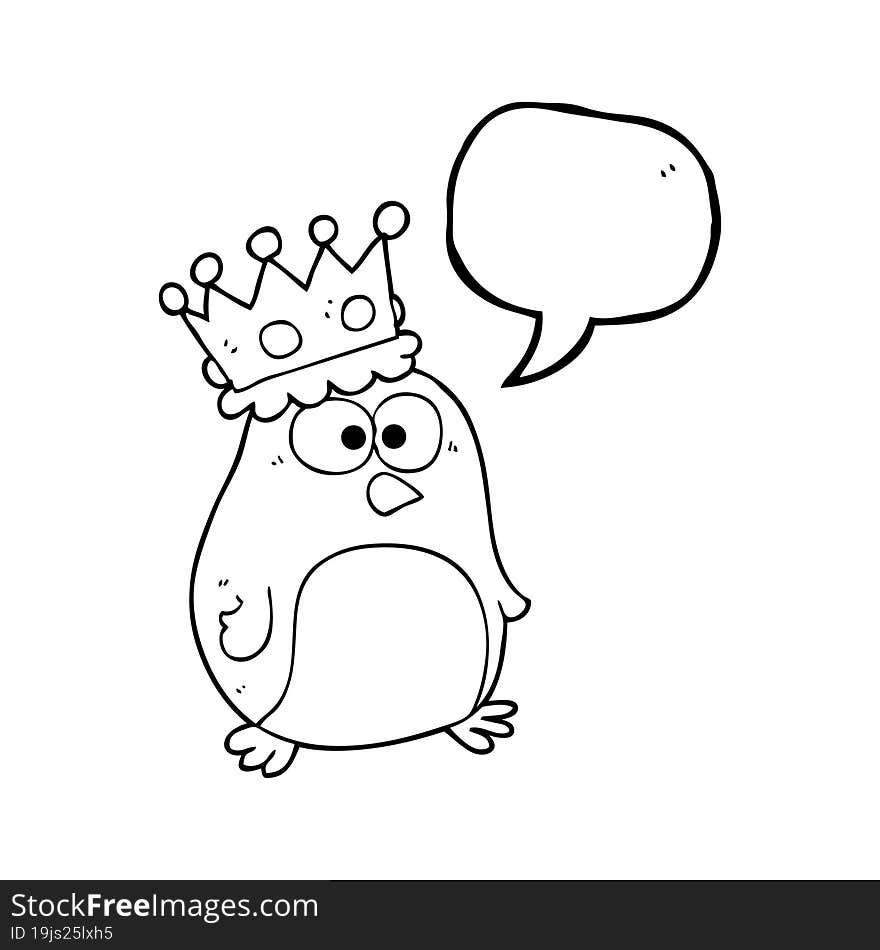 speech bubble cartoon emperor penguin