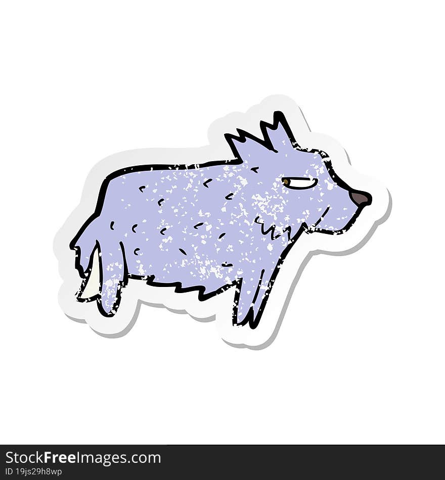 retro distressed sticker of a cartoon terrier