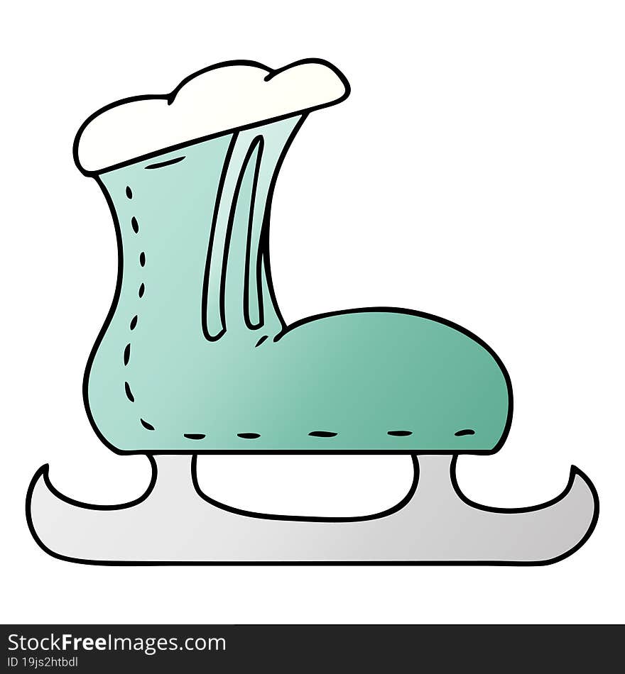 hand drawn gradient cartoon doodle of an ice skate boot