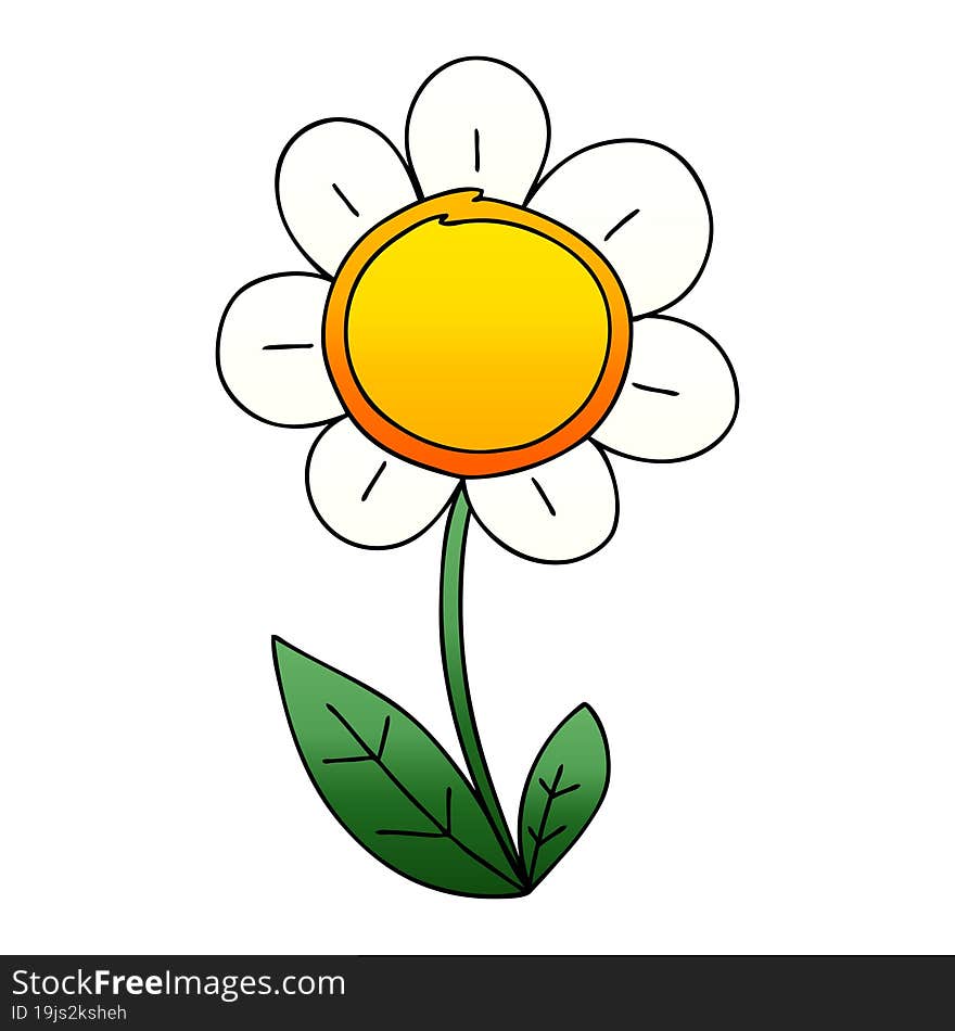 quirky gradient shaded cartoon daisy