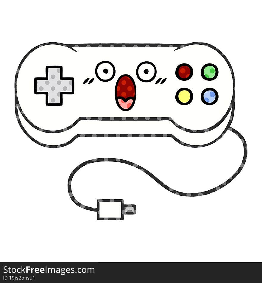 comic book style cartoon game controller