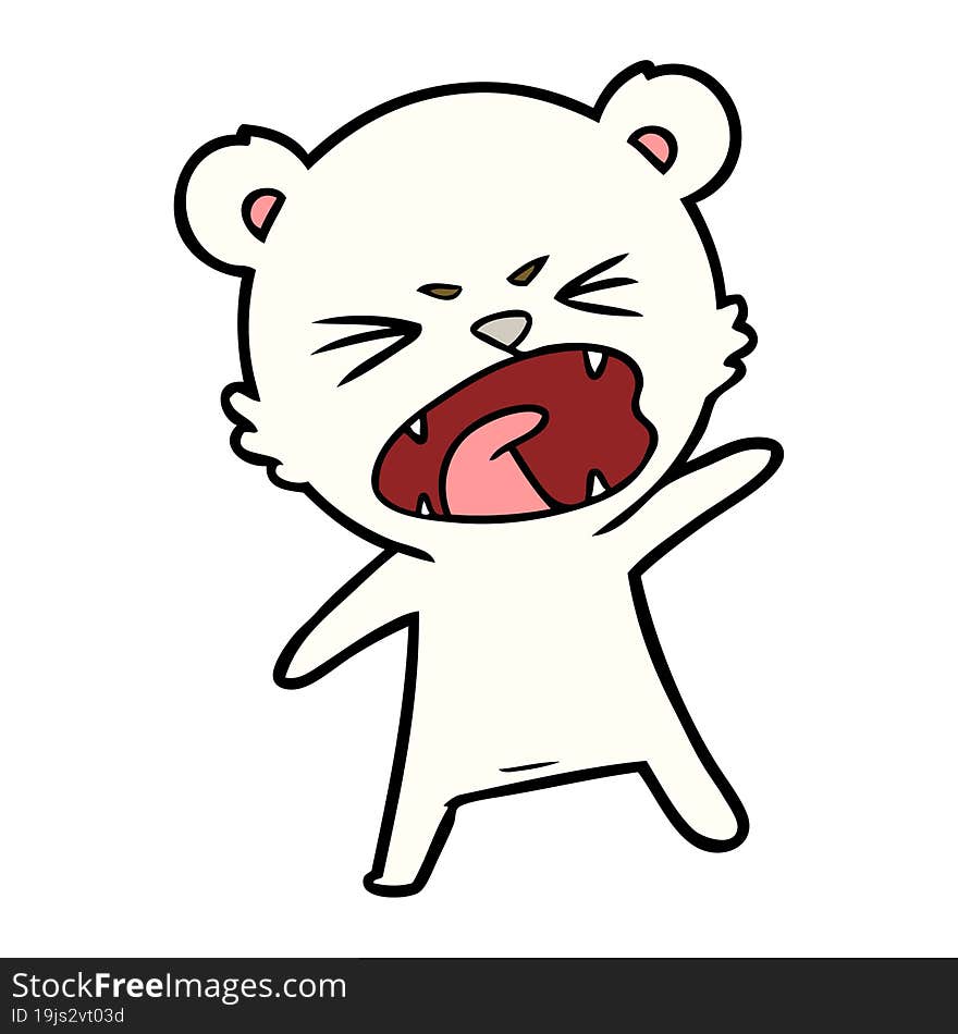 angry cartoon polar bear. angry cartoon polar bear