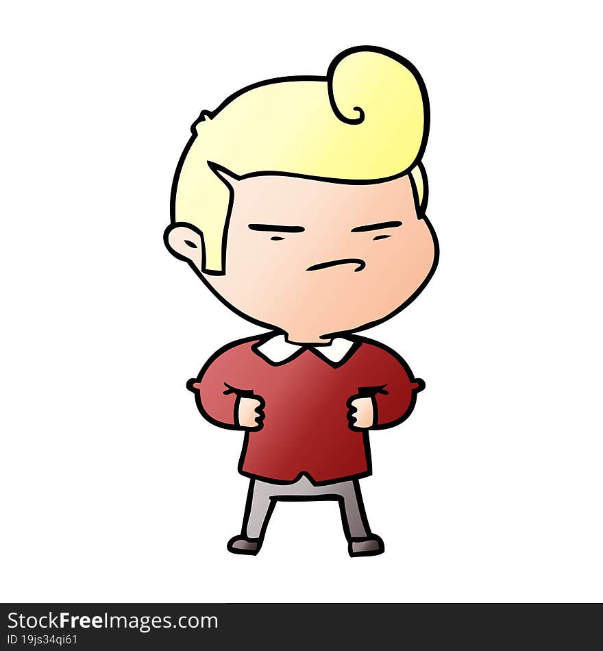 cartoon cool guy with fashion hair cut. cartoon cool guy with fashion hair cut