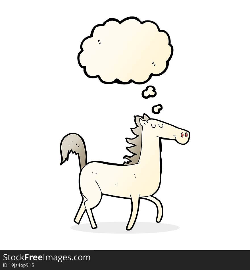 cartoon horse with thought bubble