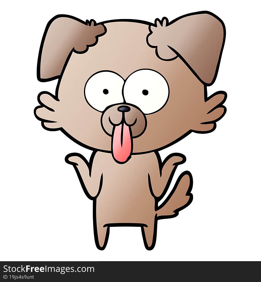 cartoon dog with tongue sticking out. cartoon dog with tongue sticking out