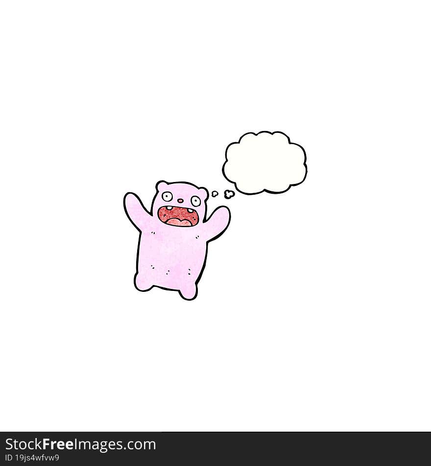 Crazy Cartoon Pink Bear