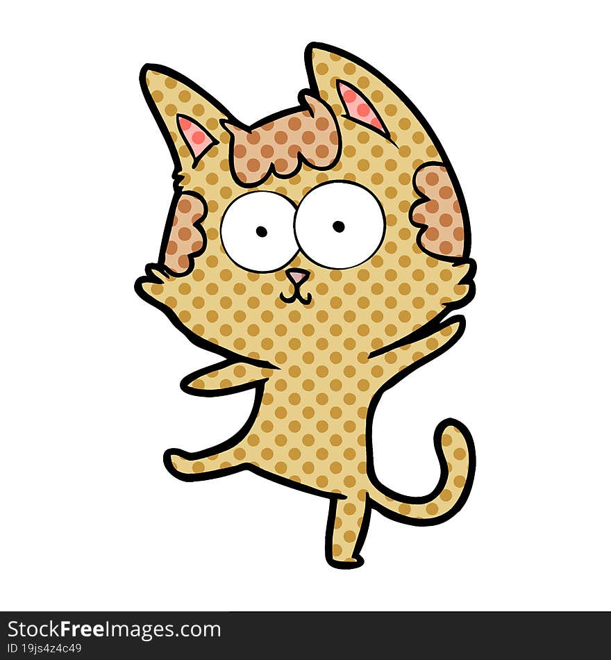 happy cartoon cat dancing. happy cartoon cat dancing