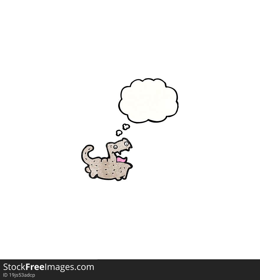 funny cartoon cat with thought bubble