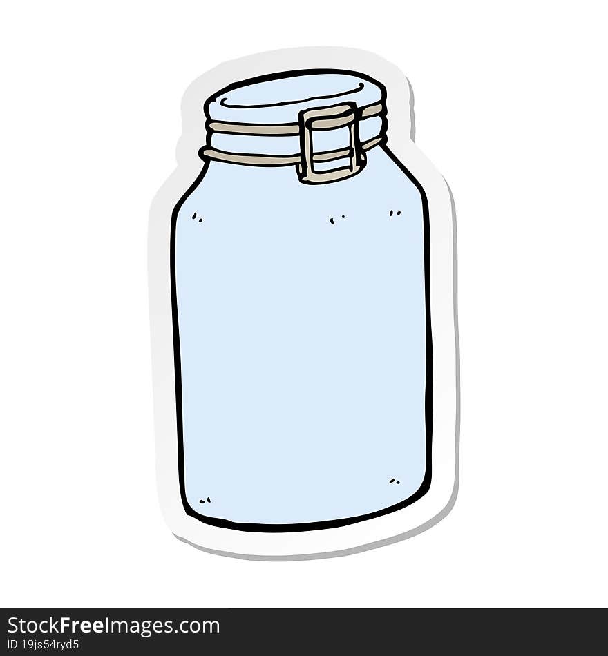 Sticker Of A Cartoon Glass Jar