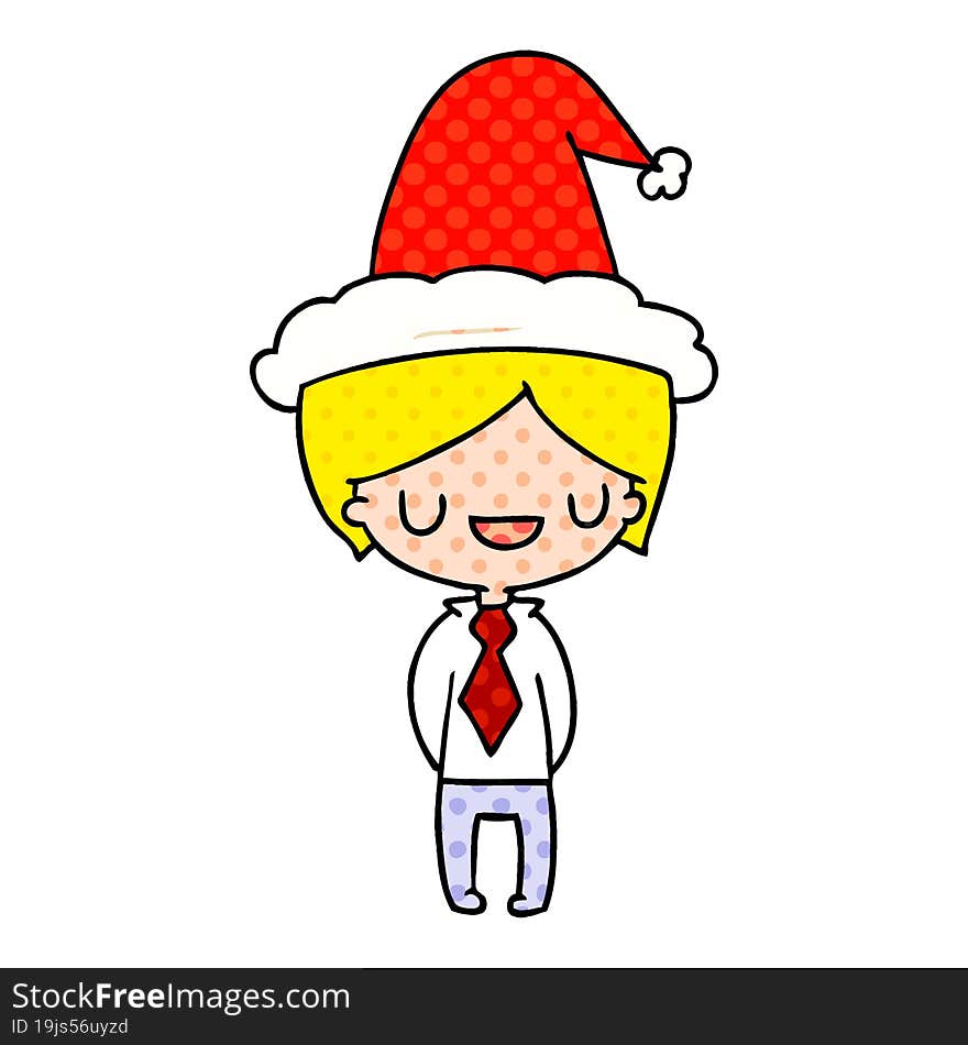 christmas cartoon of kawaii boy