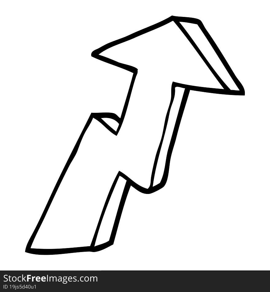 black and white cartoon business growth arrow