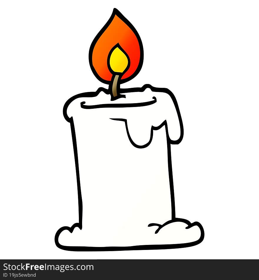 cartoon doodle candle burning