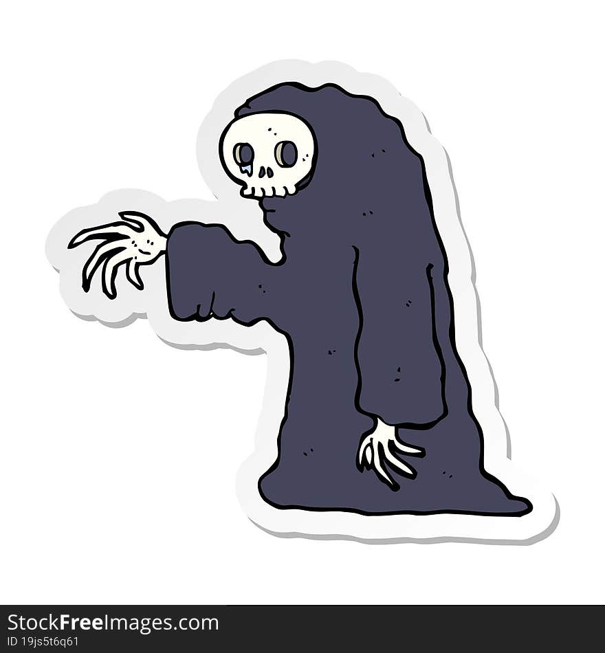 sticker of a cartoon spooky halloween costume