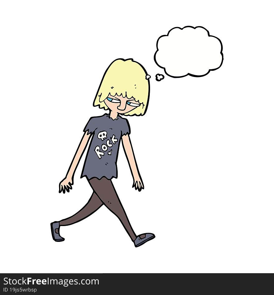 Cartoon Teenager With Thought Bubble