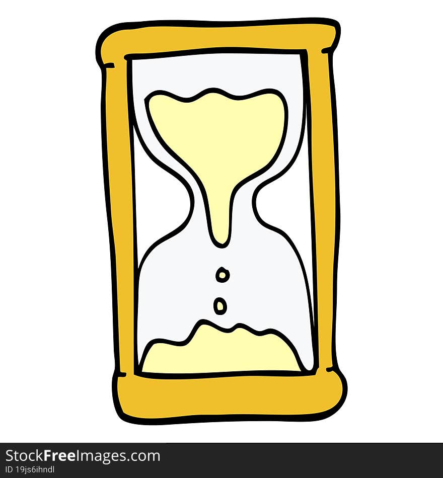 cartoon doodle hourglass