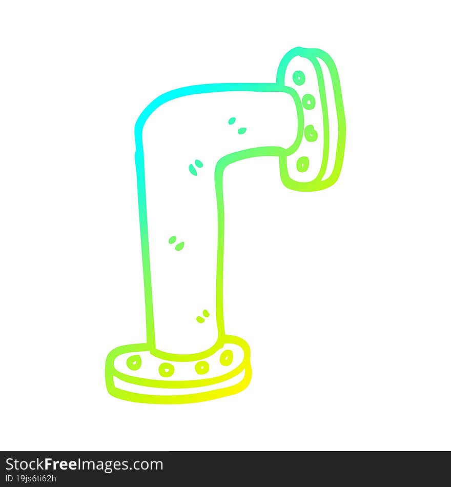 Cold Gradient Line Drawing Cartoon Water Pipe