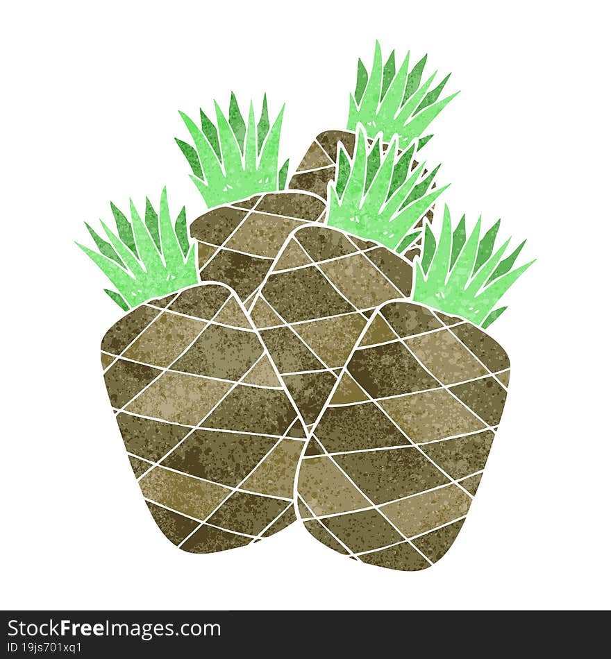 Retro Cartoon Pineapples