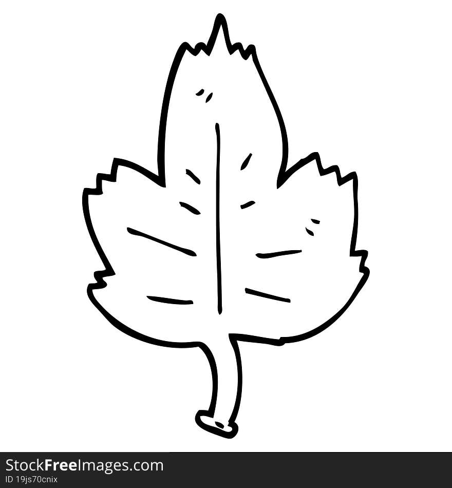 line drawing cartoon leaf