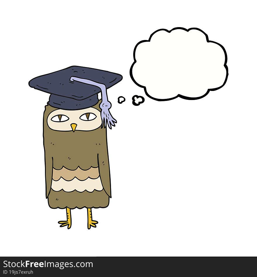 thought bubble cartoon wise owl