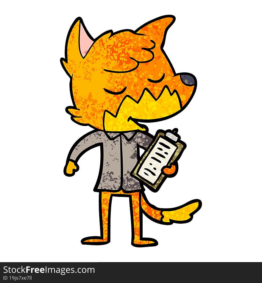 friendly cartoon fox manager. friendly cartoon fox manager