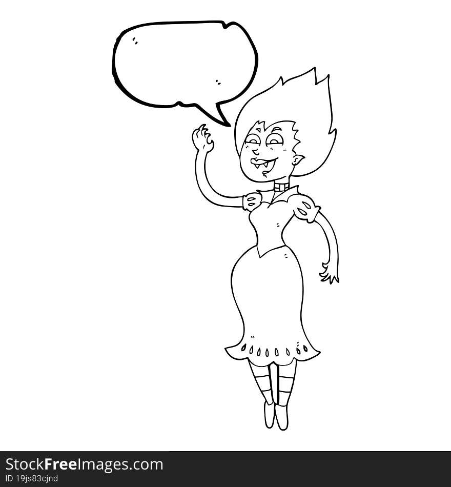 speech bubble cartoon vampire girl