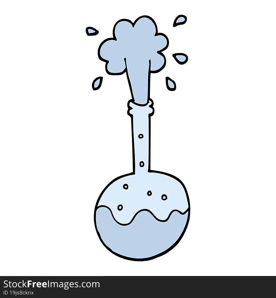 hand drawn doodle style cartoon boiling science beaker