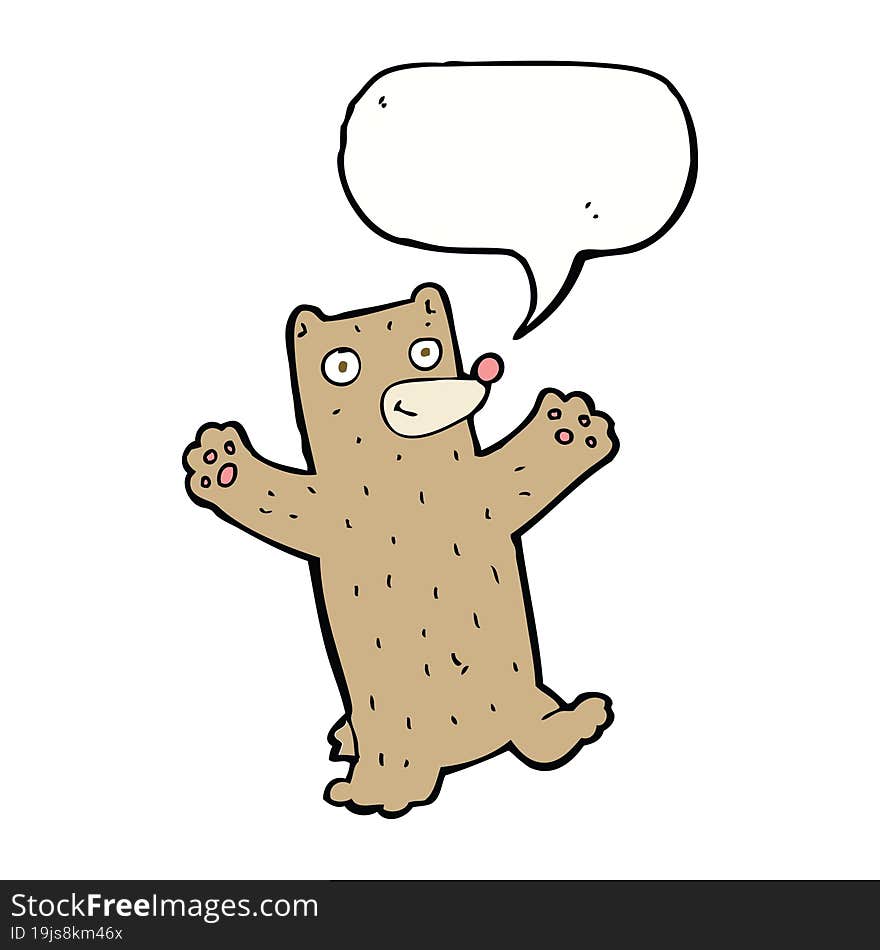 cartoon bear with speech bubble