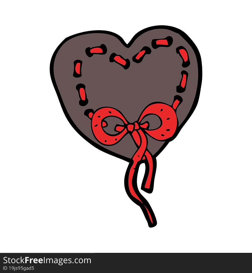 stitched heart cartoon