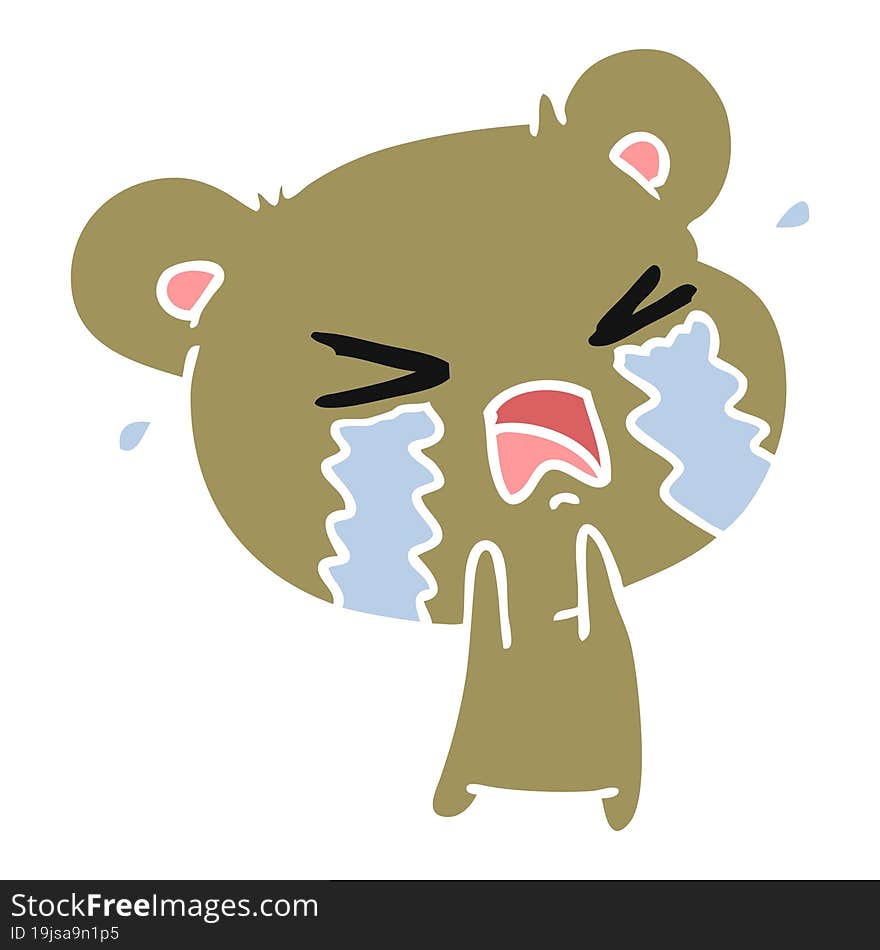 Cartoon Of A Cute Crying Bear