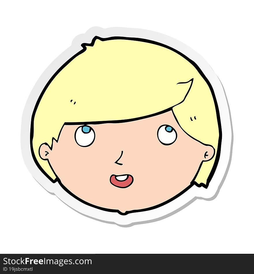 sticker of a cartoon happy face