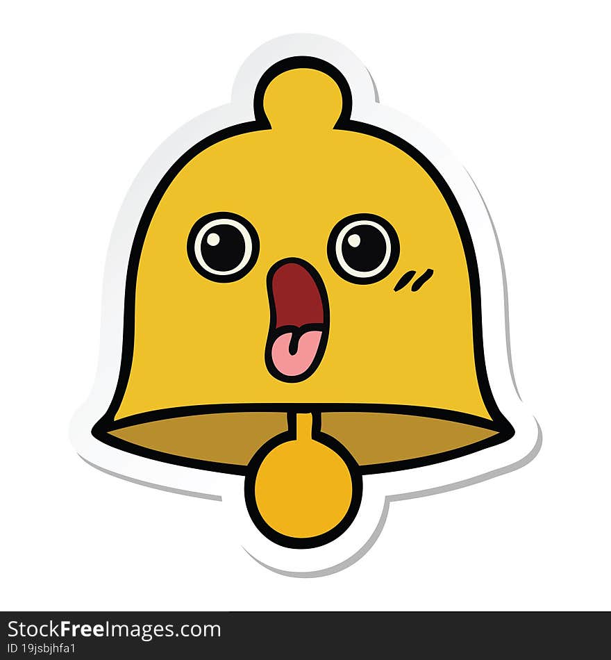 sticker of a cute cartoon bell