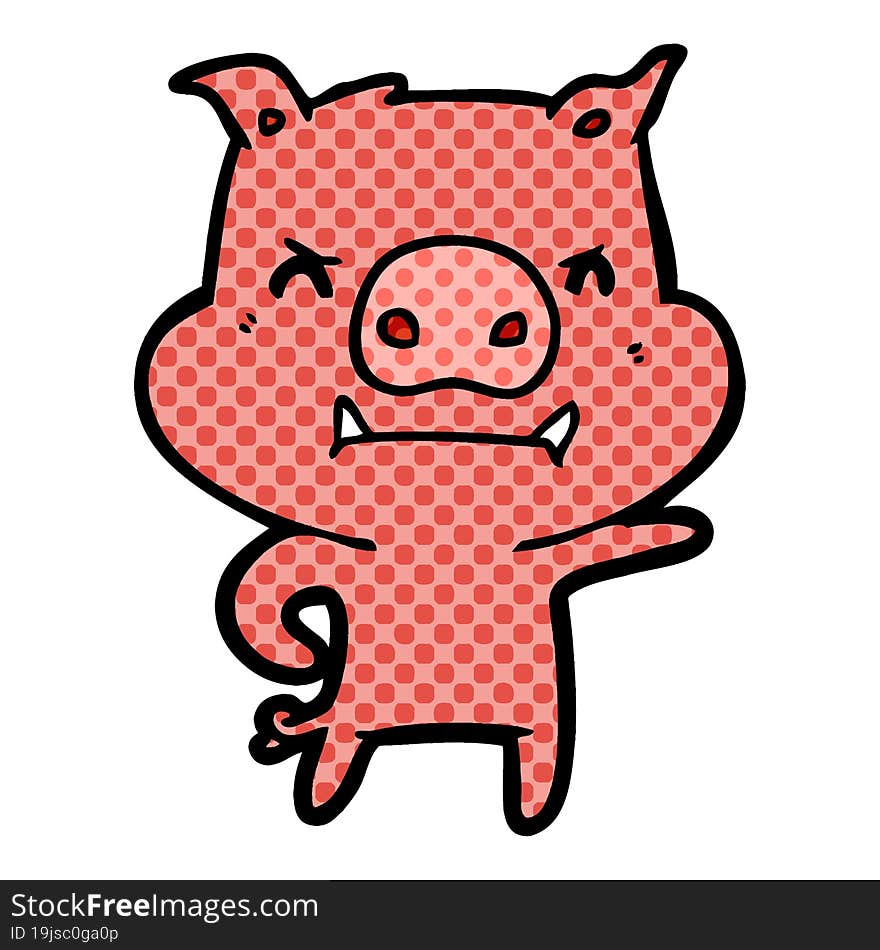 angry cartoon pig. angry cartoon pig