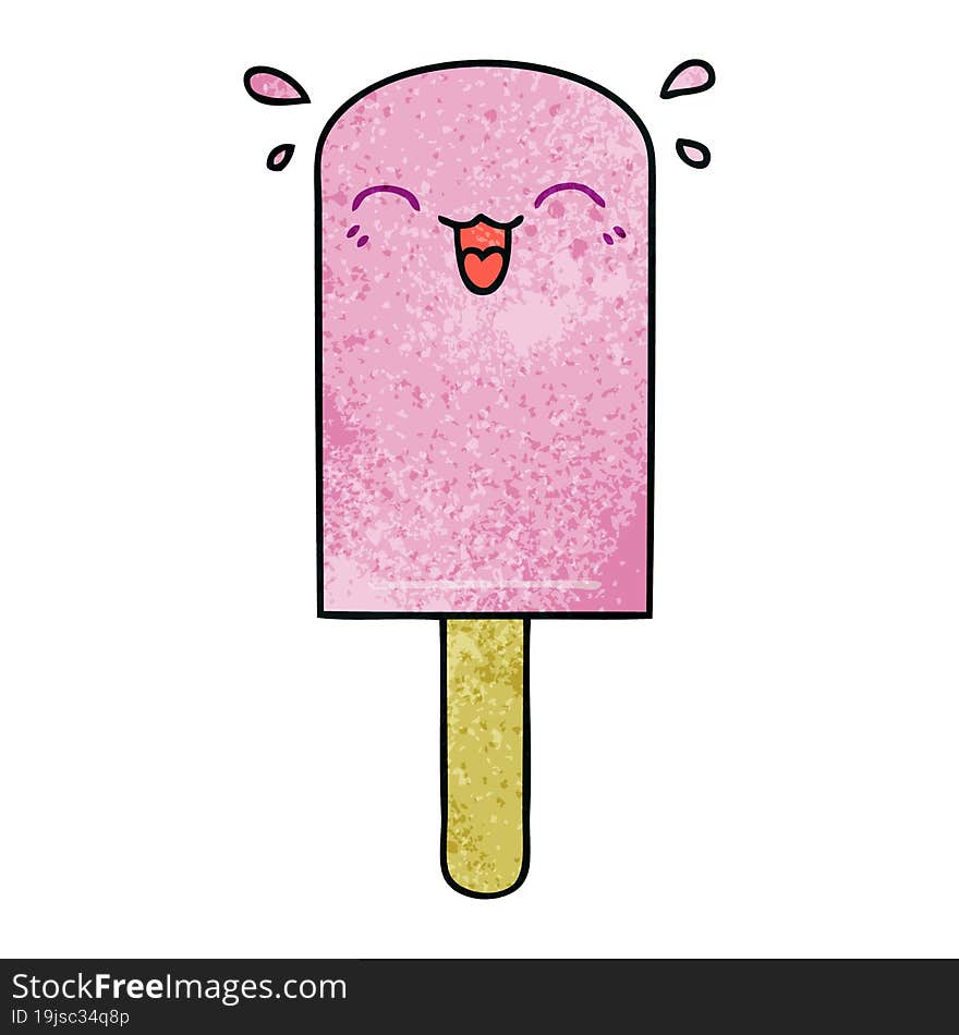 hand drawn quirky cartoon ice lolly. hand drawn quirky cartoon ice lolly