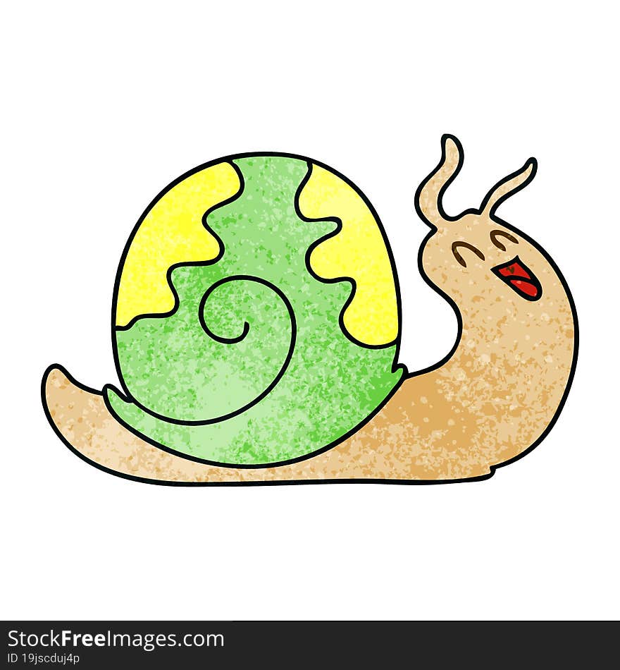 hand drawn quirky cartoon snail. hand drawn quirky cartoon snail