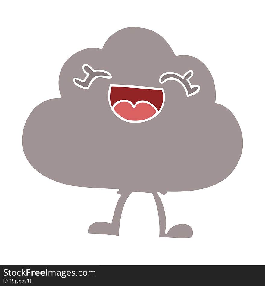 cartoon doodle happy grey cloud