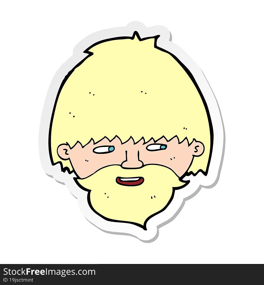 sticker of a cartoon bearded man