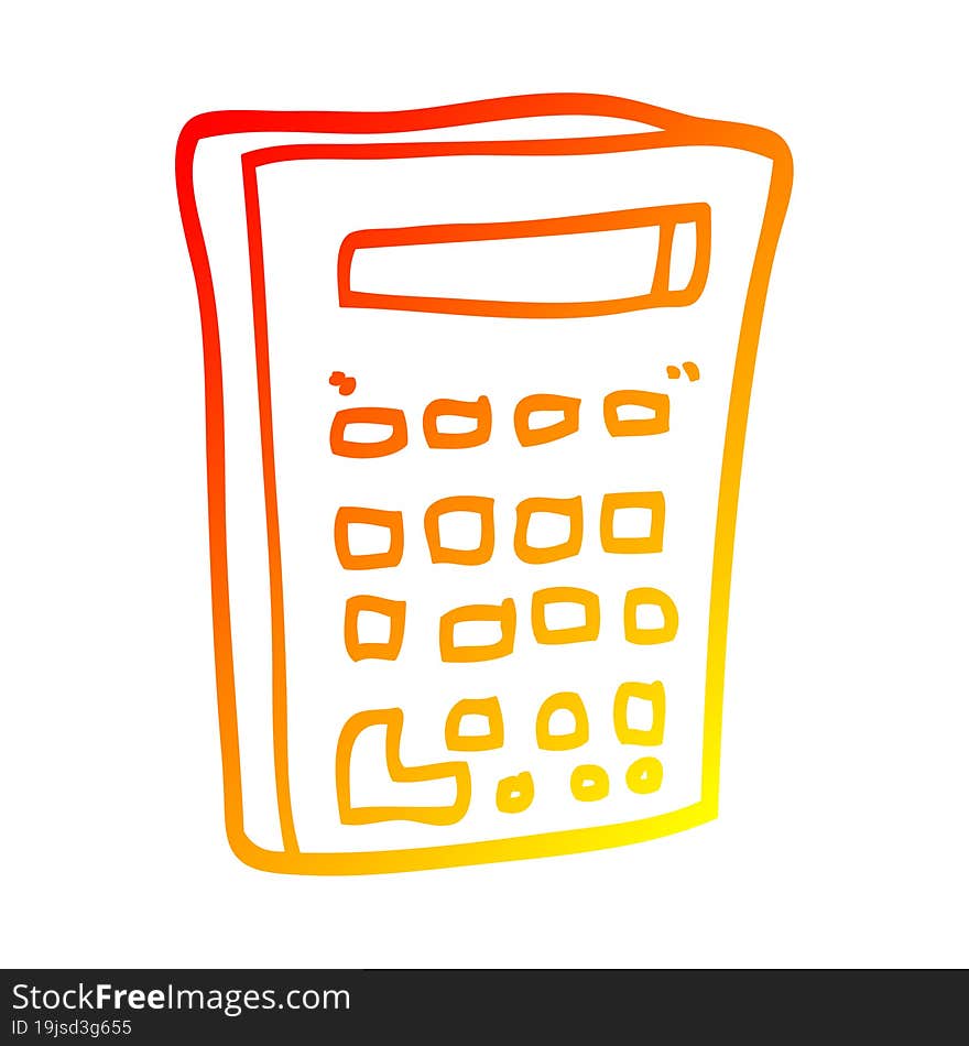 Warm Gradient Line Drawing Cartoon Calculator